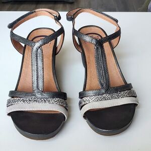 Abeo biosystem womans leather wedge, nwot, size 6n